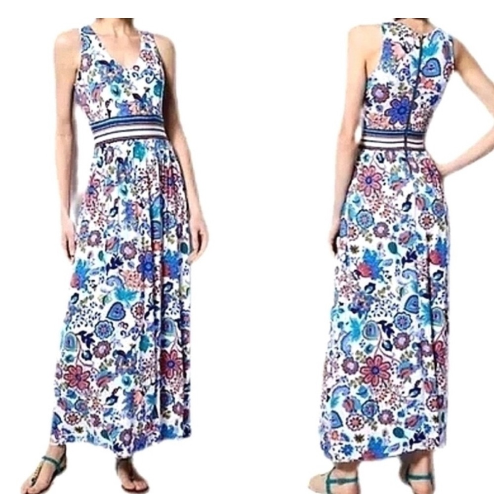 Milly for Designation Floral Empire Waist Maxi Dress Size Large